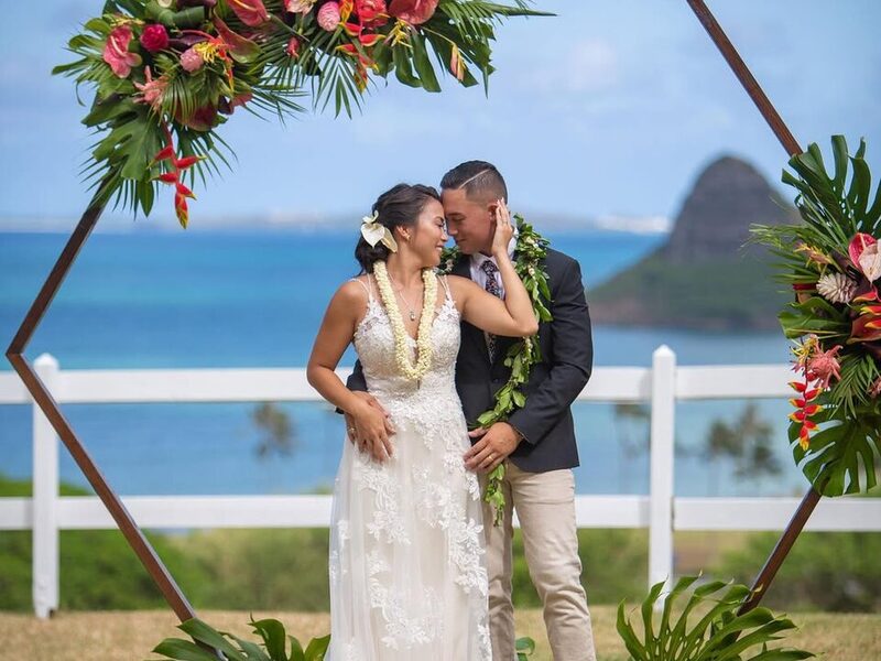 Sunset ceremony wedding photography North Shore