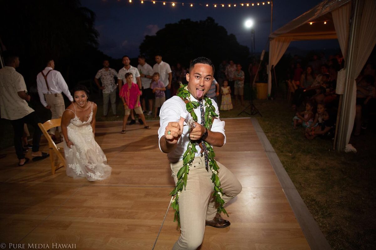 Wedding reception dancing photography Honolulu Oahu